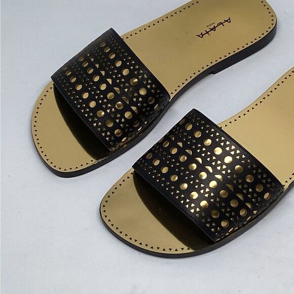Alaia Laser-cut leather slides size 35 - Picture 6 of 15